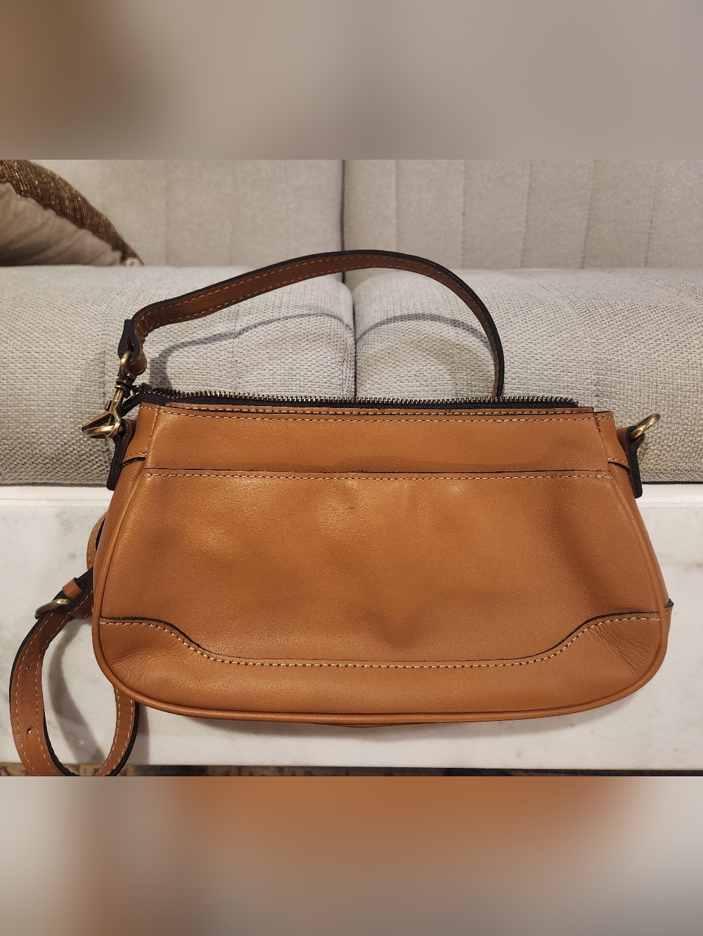 Patricia Nash Nova Hazelnut Leather Crossbody Bag
